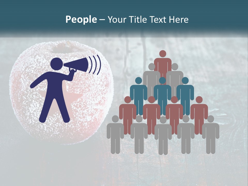 A Red Apple With A Star On It Sitting On A Wooden Table PowerPoint Template