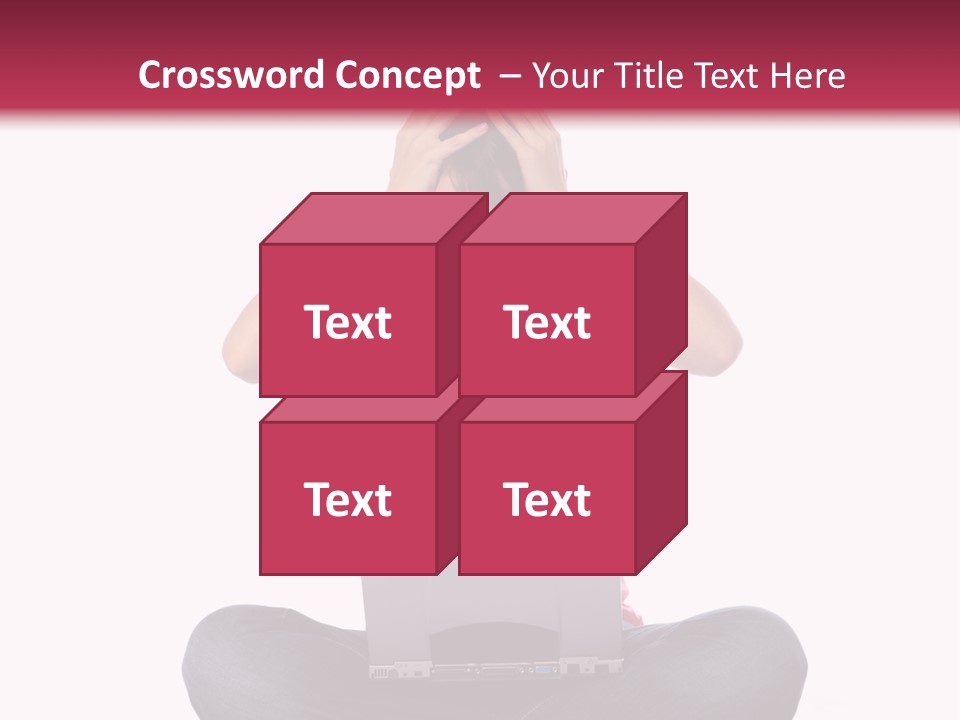 A Woman Sitting On The Floor With A Laptop PowerPoint Template