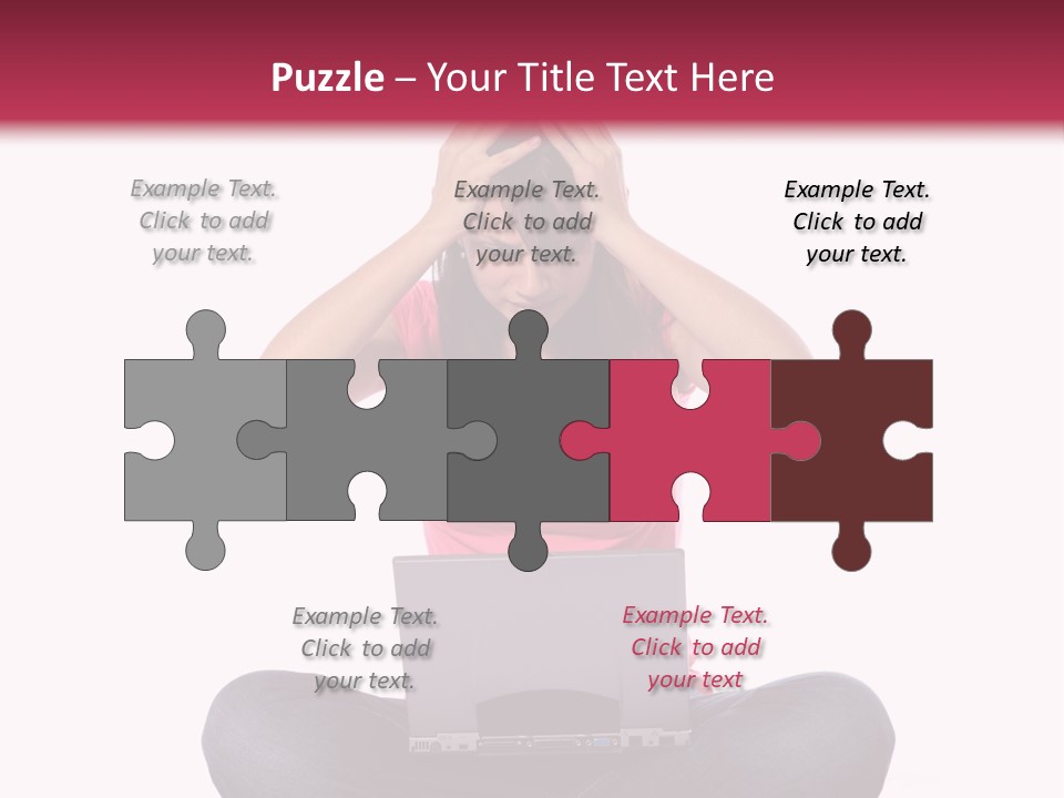 A Woman Sitting On The Floor With A Laptop PowerPoint Template