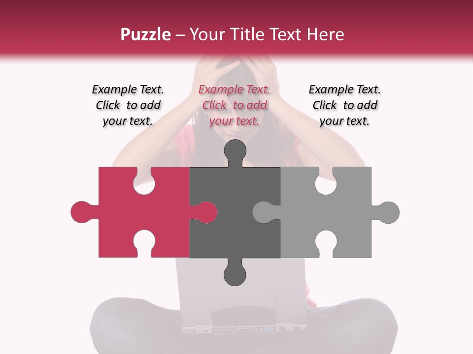 A Woman Sitting On The Floor With A Laptop PowerPoint Template