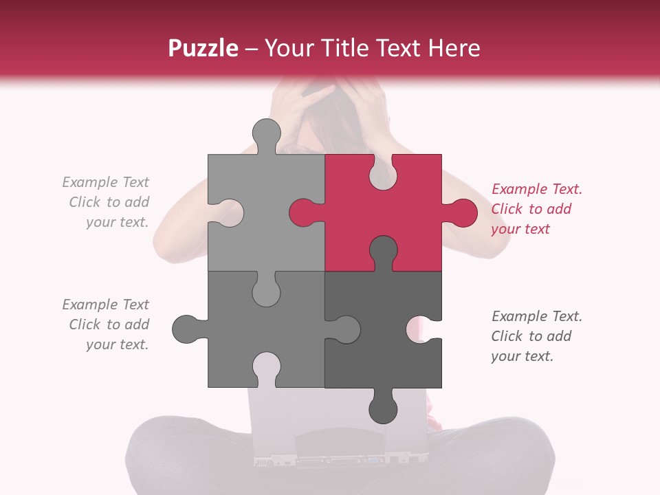 A Woman Sitting On The Floor With A Laptop PowerPoint Template