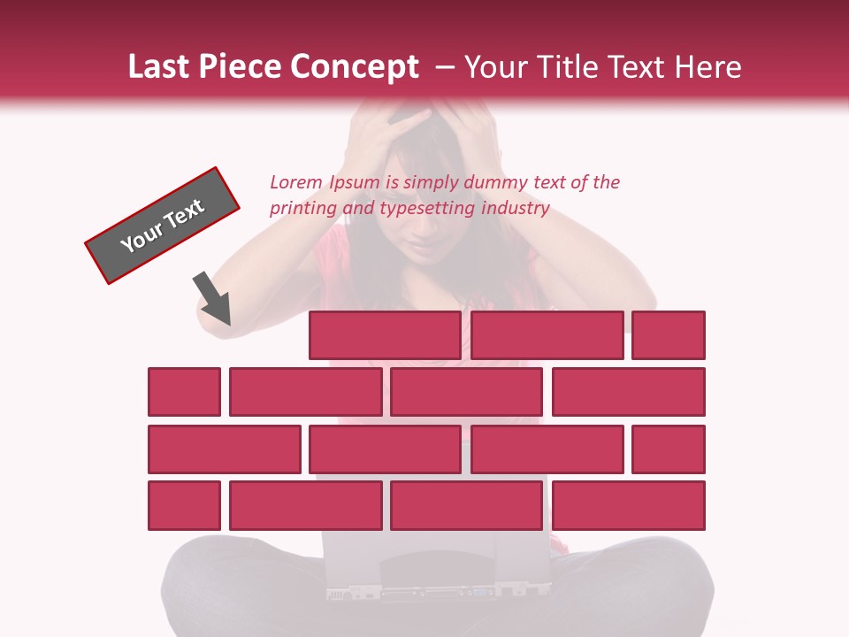 A Woman Sitting On The Floor With A Laptop PowerPoint Template