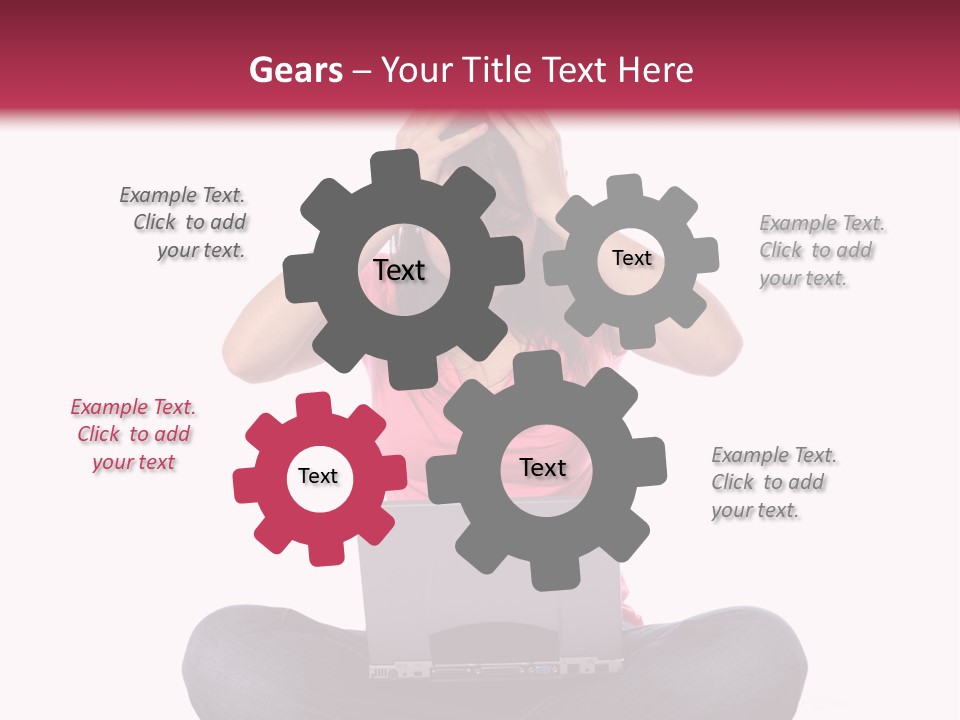 A Woman Sitting On The Floor With A Laptop PowerPoint Template