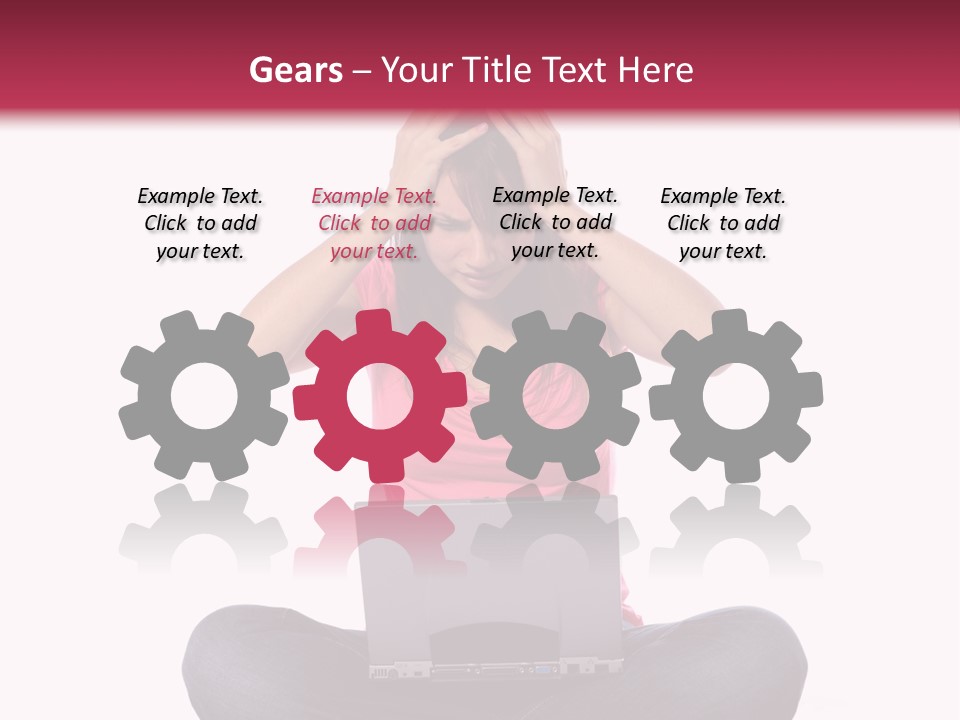 A Woman Sitting On The Floor With A Laptop PowerPoint Template