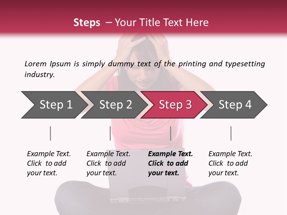 A Woman Sitting On The Floor With A Laptop PowerPoint Template