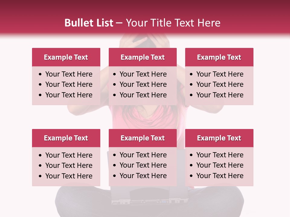 A Woman Sitting On The Floor With A Laptop PowerPoint Template