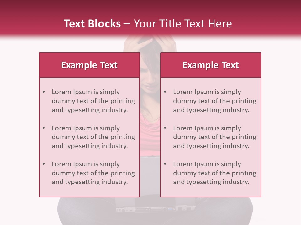 A Woman Sitting On The Floor With A Laptop PowerPoint Template