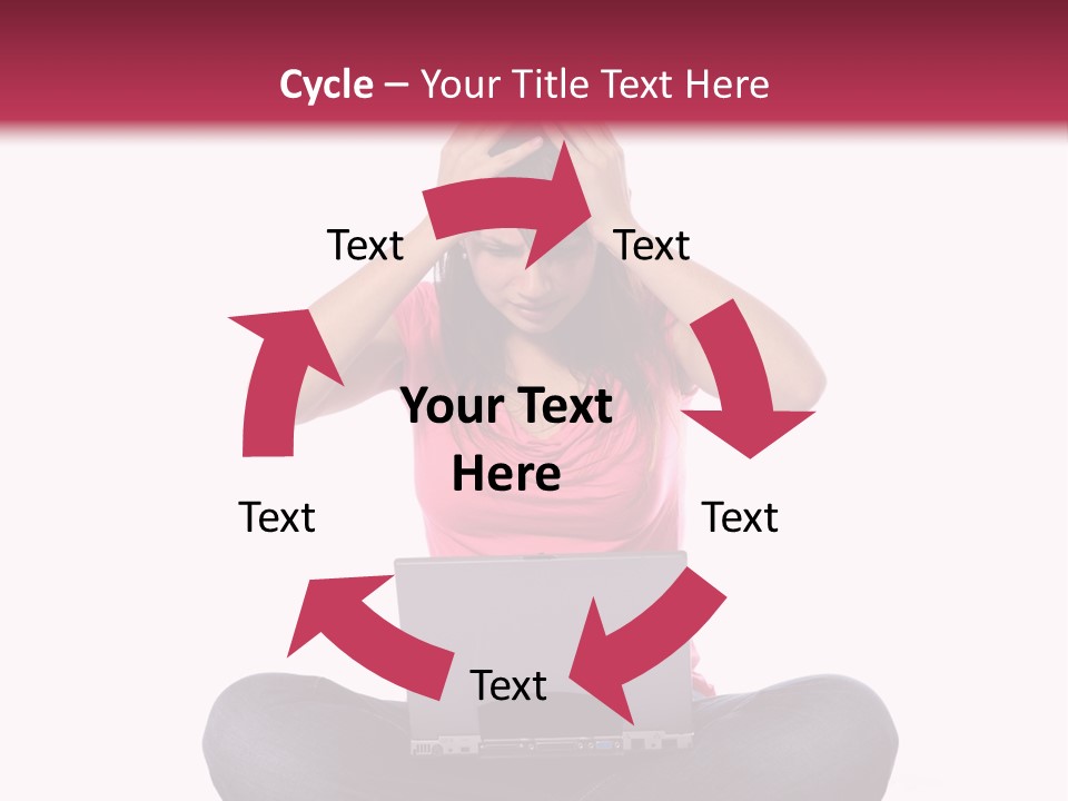 A Woman Sitting On The Floor With A Laptop PowerPoint Template