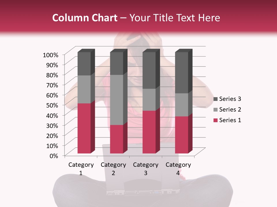 A Woman Sitting On The Floor With A Laptop PowerPoint Template