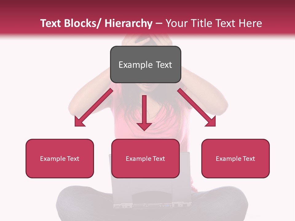 A Woman Sitting On The Floor With A Laptop PowerPoint Template