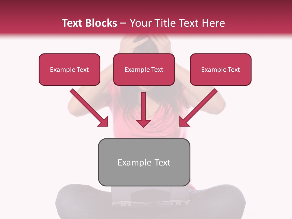 A Woman Sitting On The Floor With A Laptop PowerPoint Template