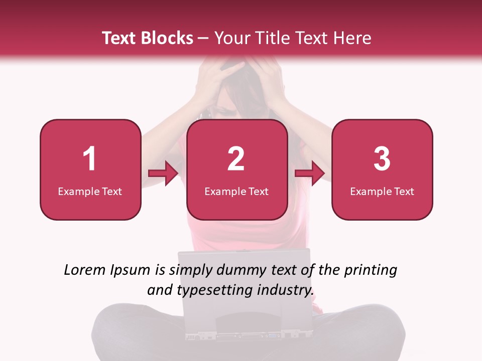 A Woman Sitting On The Floor With A Laptop PowerPoint Template