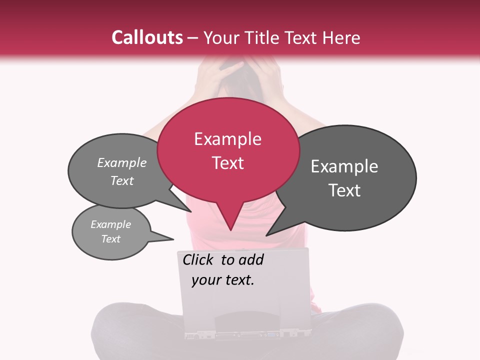 A Woman Sitting On The Floor With A Laptop PowerPoint Template