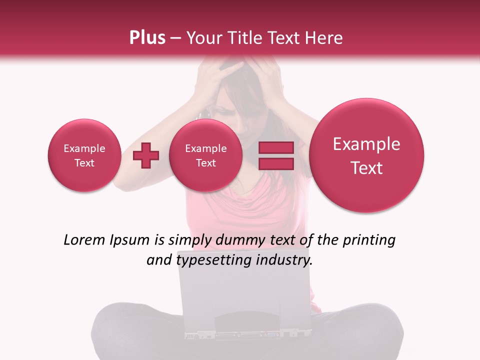 A Woman Sitting On The Floor With A Laptop PowerPoint Template