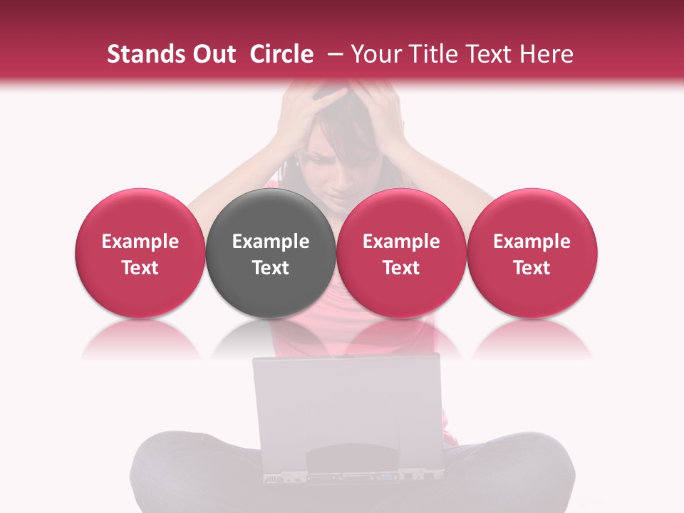 A Woman Sitting On The Floor With A Laptop PowerPoint Template