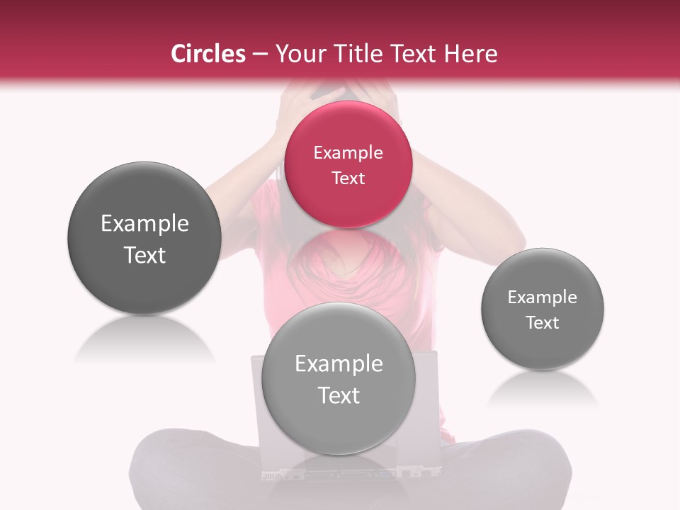 A Woman Sitting On The Floor With A Laptop PowerPoint Template