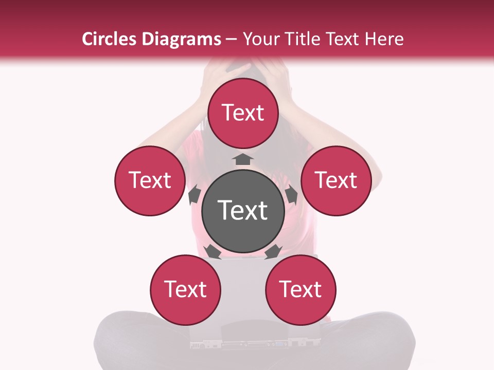 A Woman Sitting On The Floor With A Laptop PowerPoint Template