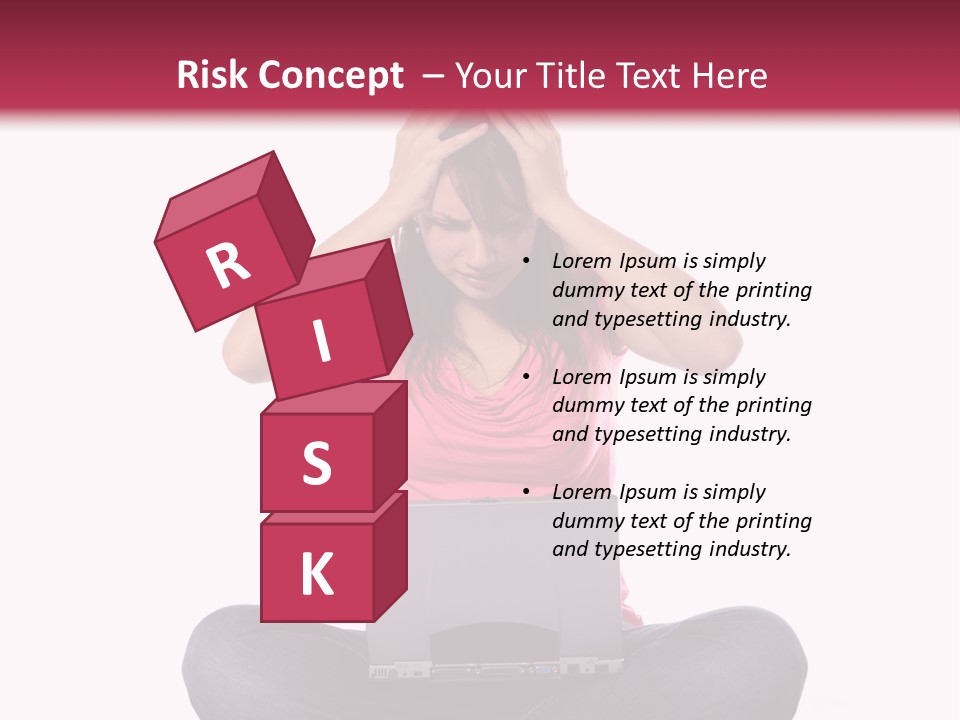 A Woman Sitting On The Floor With A Laptop PowerPoint Template