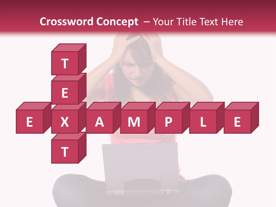 A Woman Sitting On The Floor With A Laptop PowerPoint Template