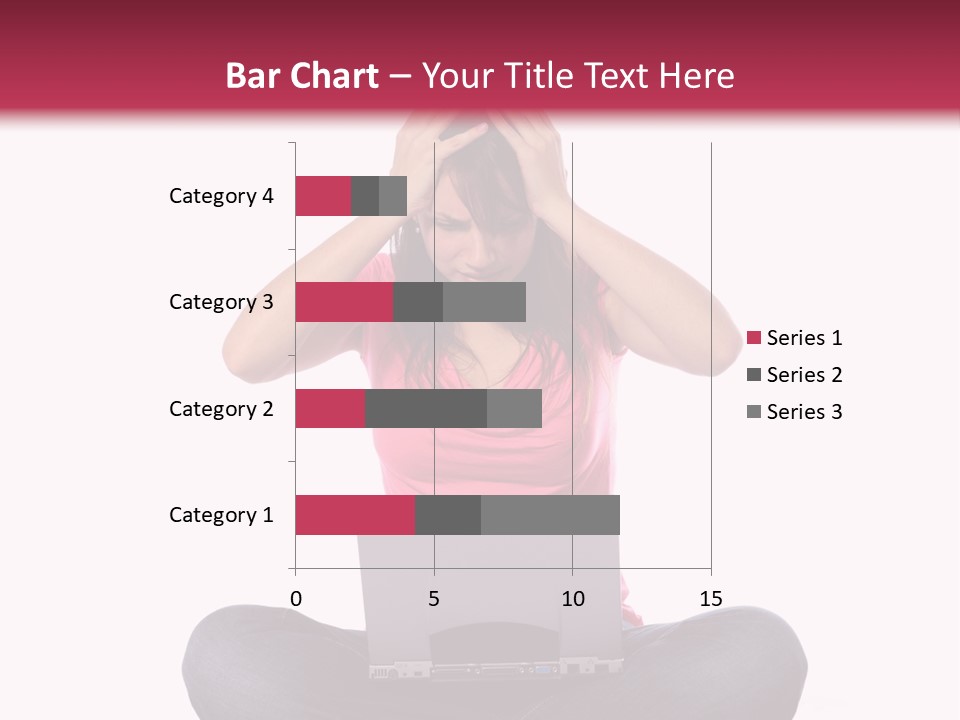 A Woman Sitting On The Floor With A Laptop PowerPoint Template