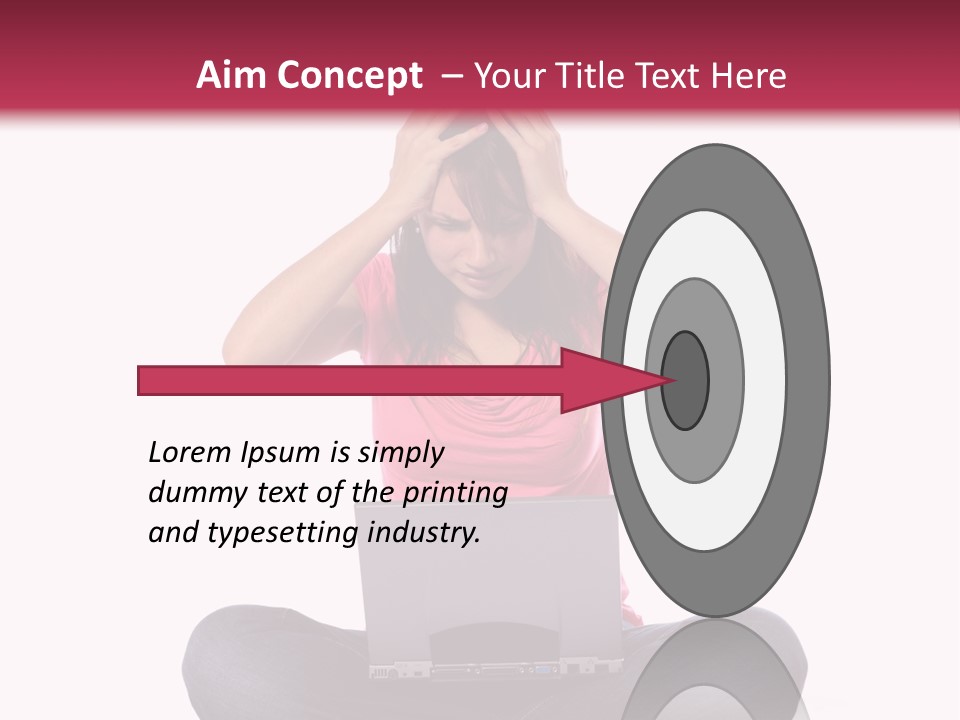 A Woman Sitting On The Floor With A Laptop PowerPoint Template