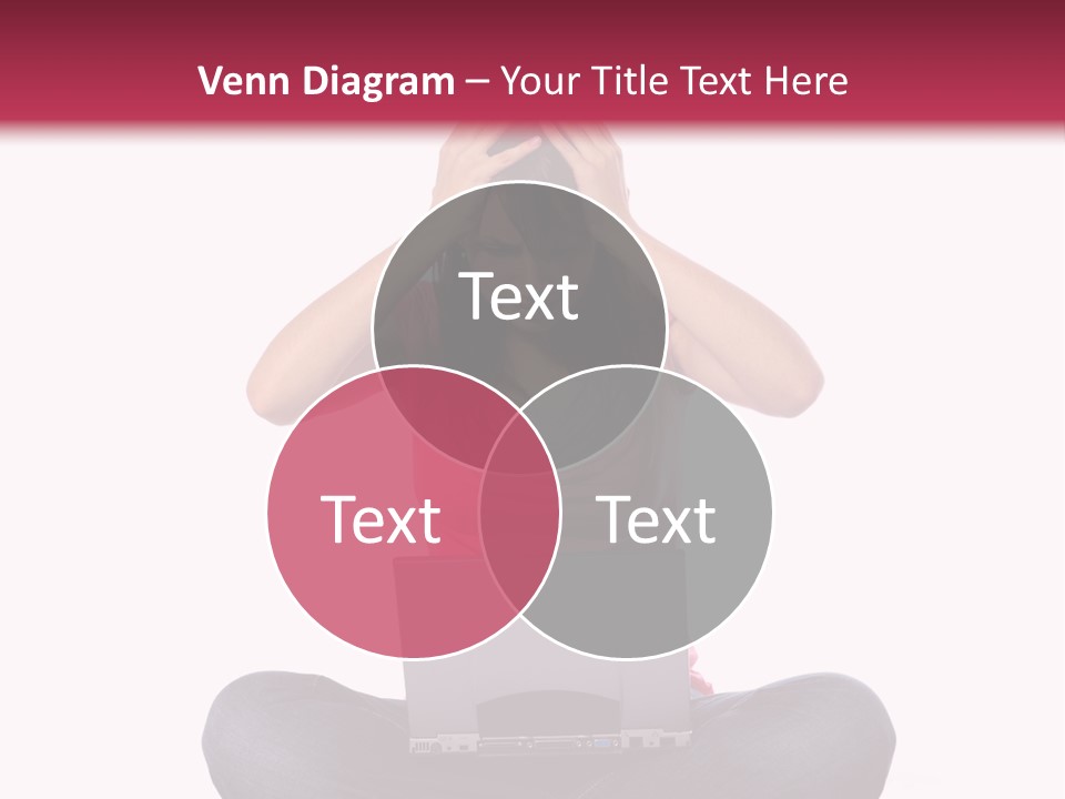 A Woman Sitting On The Floor With A Laptop PowerPoint Template