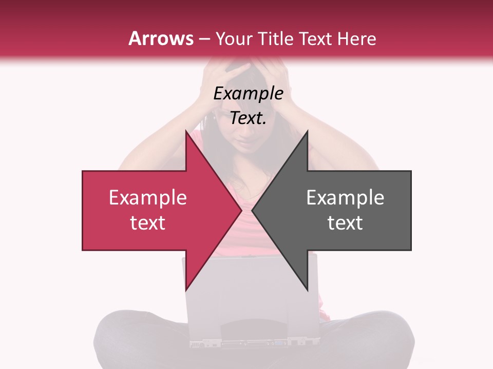 A Woman Sitting On The Floor With A Laptop PowerPoint Template