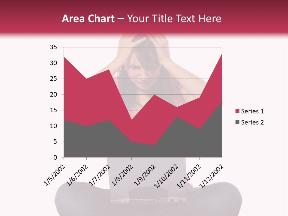 A Woman Sitting On The Floor With A Laptop PowerPoint Template