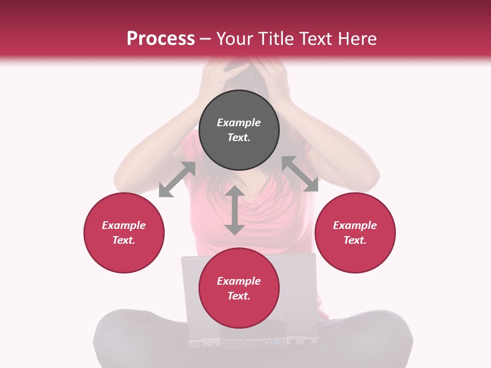 A Woman Sitting On The Floor With A Laptop PowerPoint Template