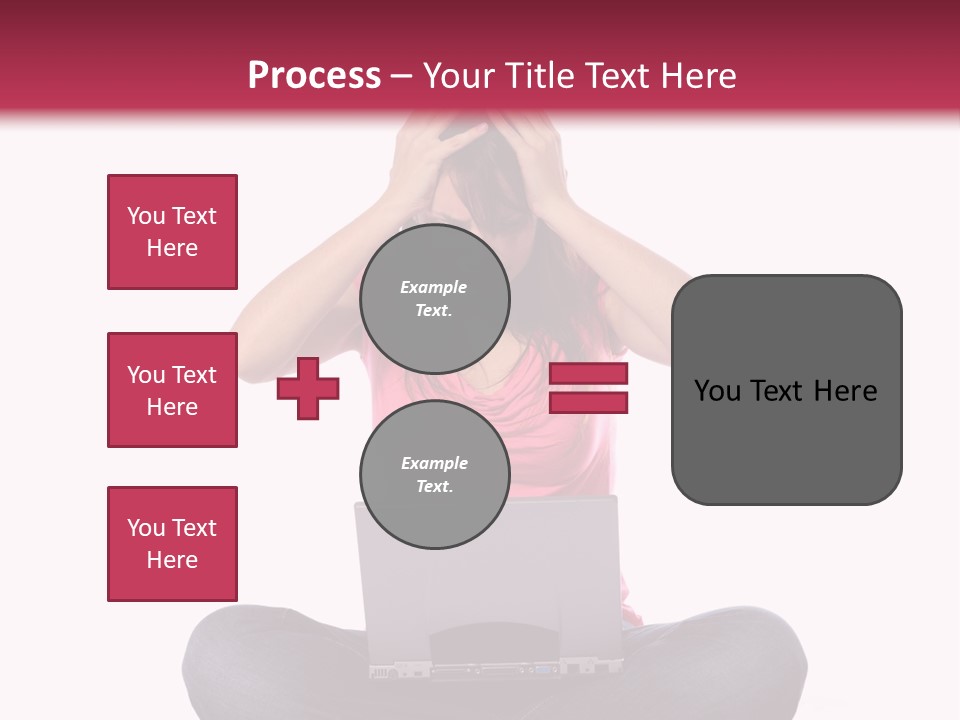 A Woman Sitting On The Floor With A Laptop PowerPoint Template