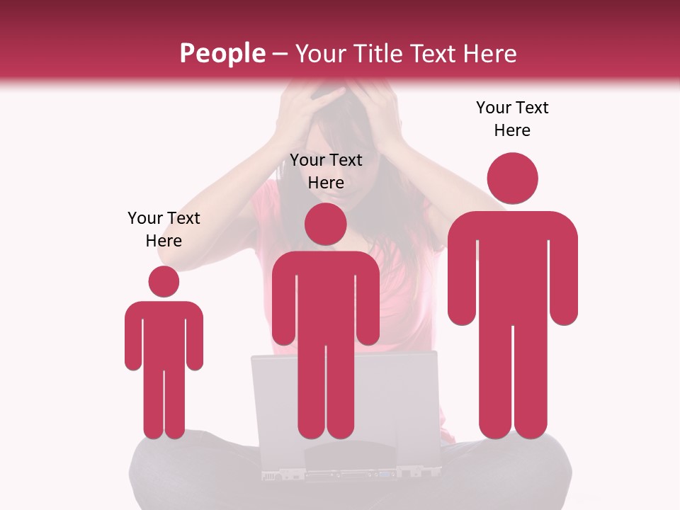 A Woman Sitting On The Floor With A Laptop PowerPoint Template