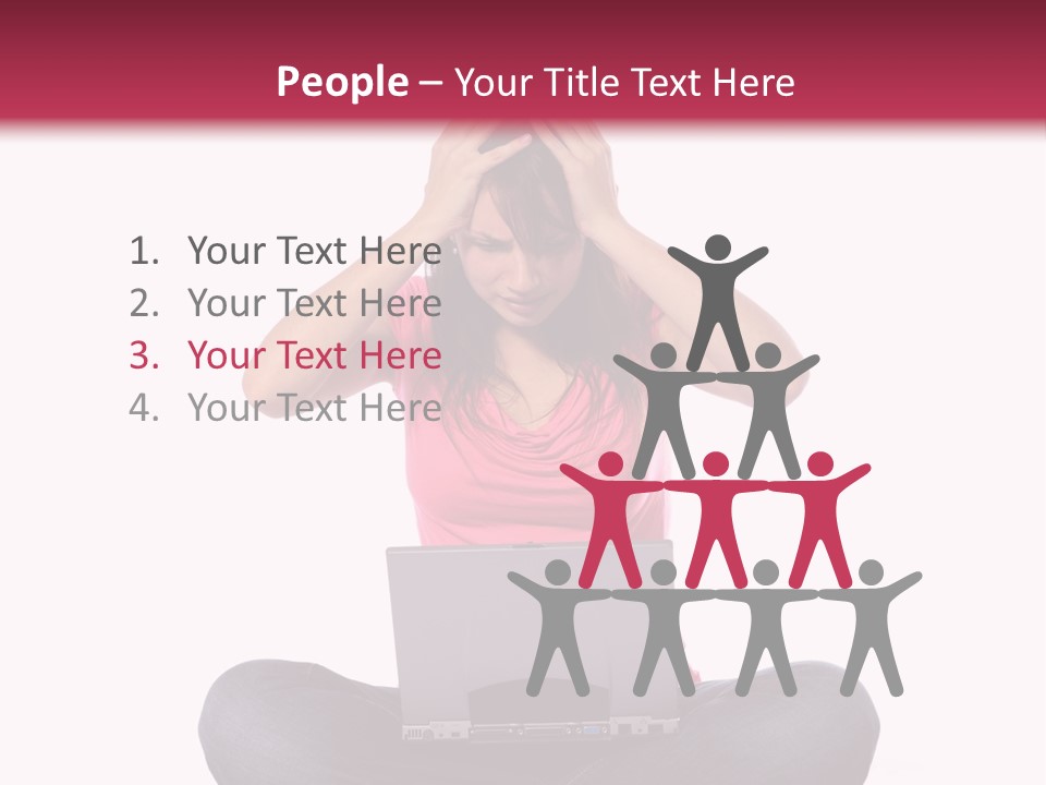 A Woman Sitting On The Floor With A Laptop PowerPoint Template