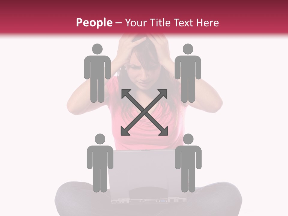 A Woman Sitting On The Floor With A Laptop PowerPoint Template