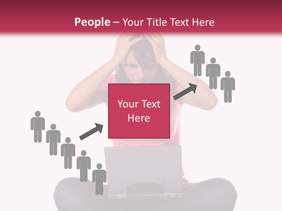 A Woman Sitting On The Floor With A Laptop PowerPoint Template