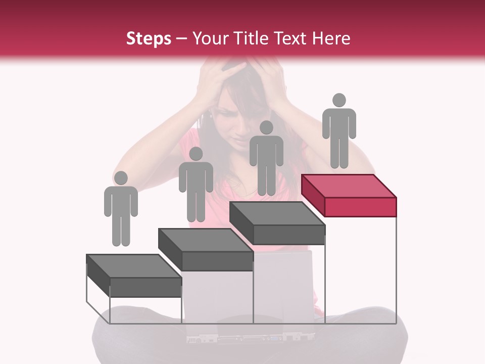 A Woman Sitting On The Floor With A Laptop PowerPoint Template