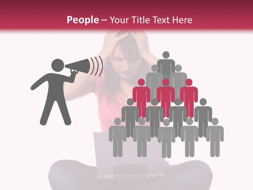 A Woman Sitting On The Floor With A Laptop PowerPoint Template