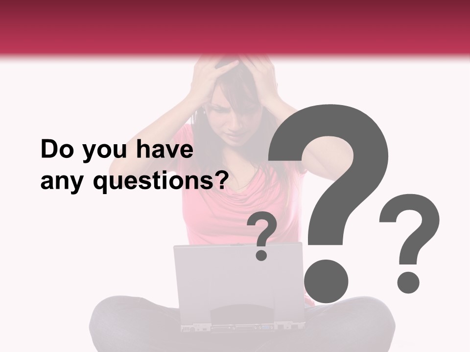 A Woman Sitting On The Floor With A Laptop PowerPoint Template