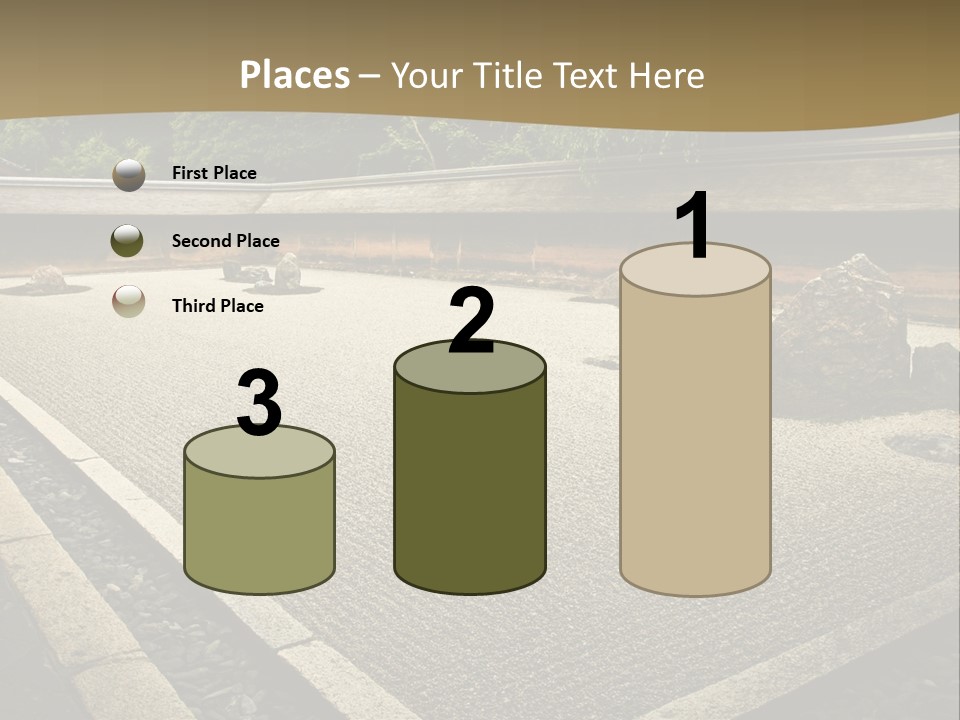 A Japanese Garden With Rocks And Rocks On The Ground PowerPoint Template