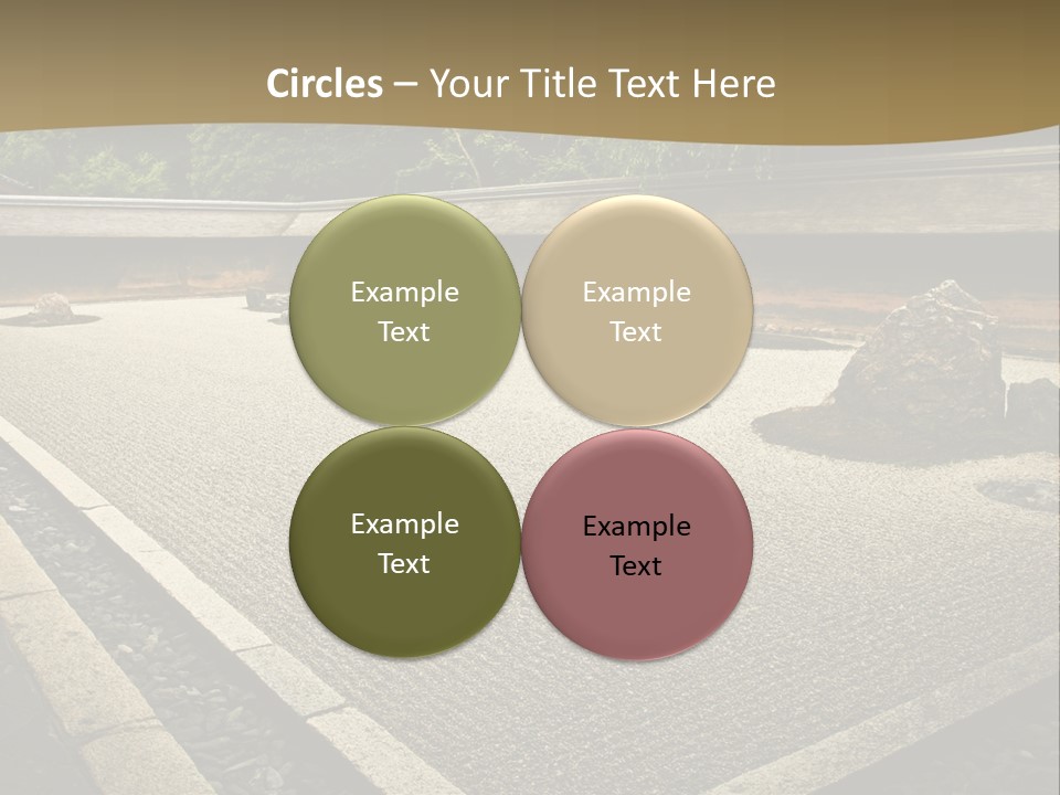 A Japanese Garden With Rocks And Rocks On The Ground PowerPoint Template