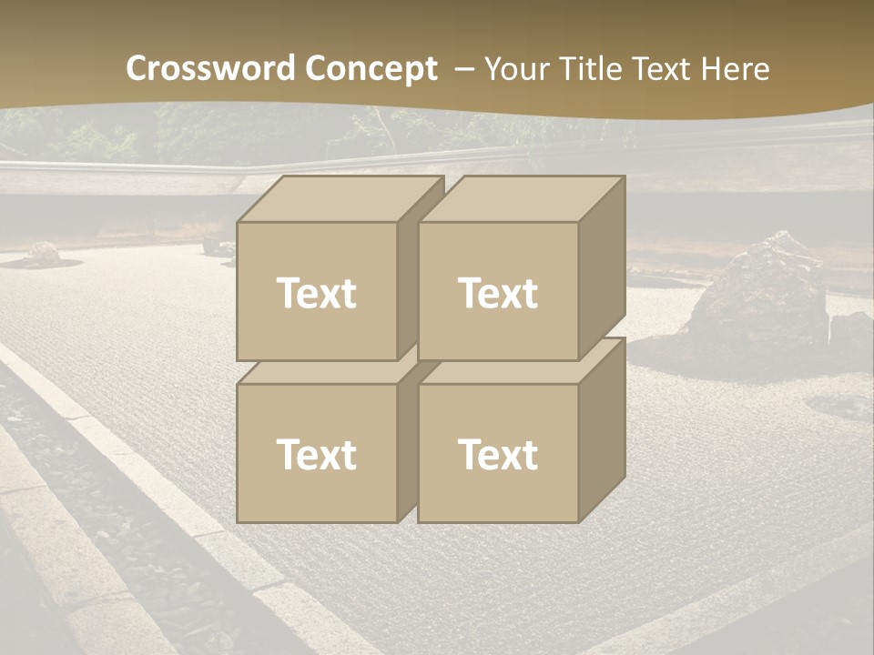 A Japanese Garden With Rocks And Rocks On The Ground PowerPoint Template