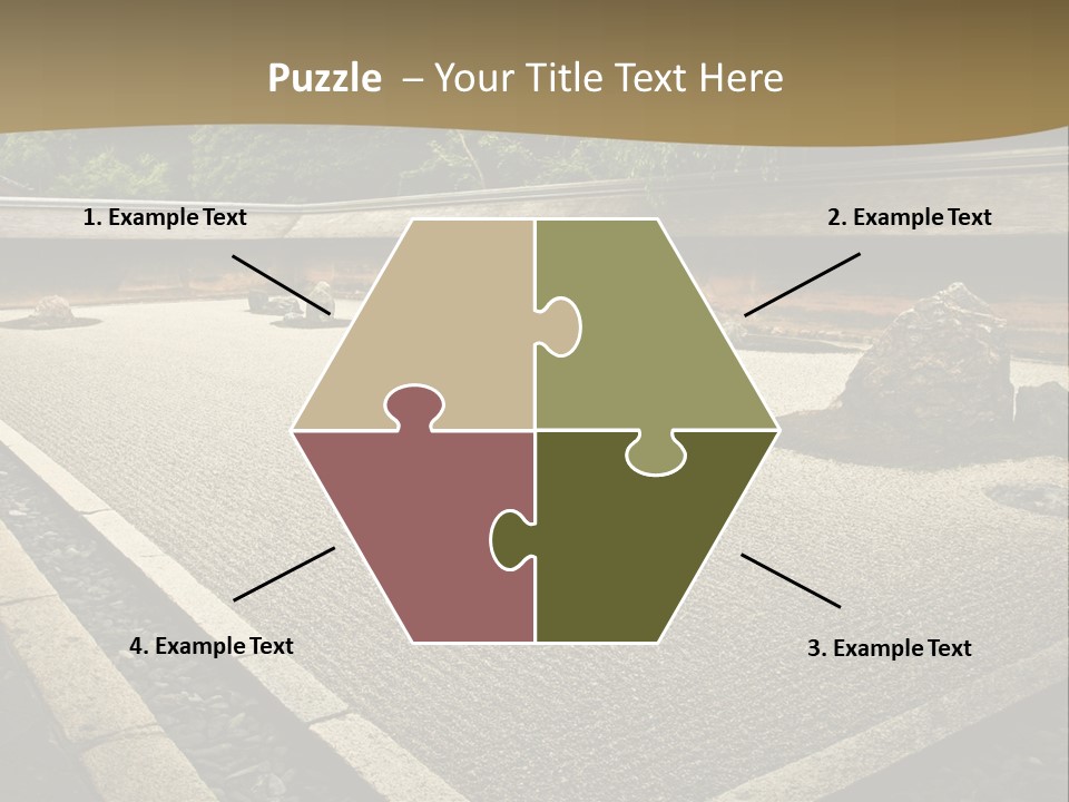 A Japanese Garden With Rocks And Rocks On The Ground PowerPoint Template