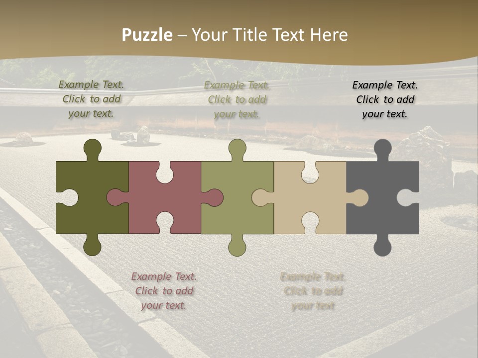 A Japanese Garden With Rocks And Rocks On The Ground PowerPoint Template