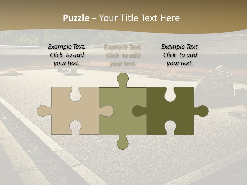 A Japanese Garden With Rocks And Rocks On The Ground PowerPoint Template