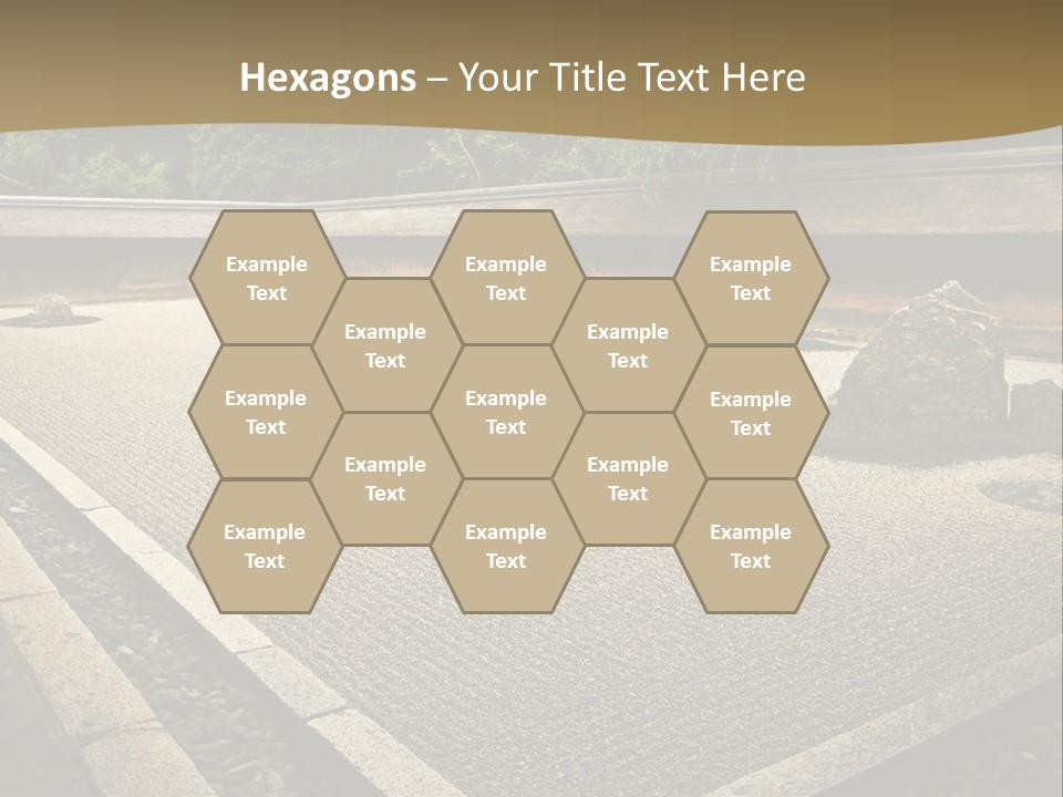 A Japanese Garden With Rocks And Rocks On The Ground PowerPoint Template