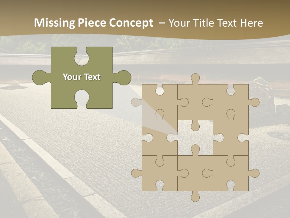 A Japanese Garden With Rocks And Rocks On The Ground PowerPoint Template