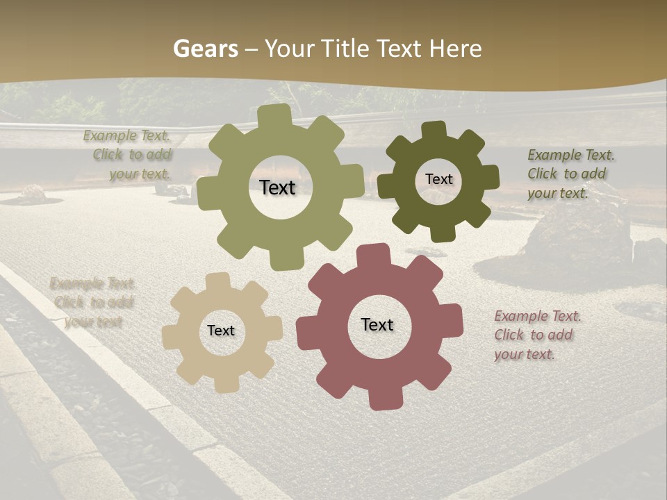 A Japanese Garden With Rocks And Rocks On The Ground PowerPoint Template