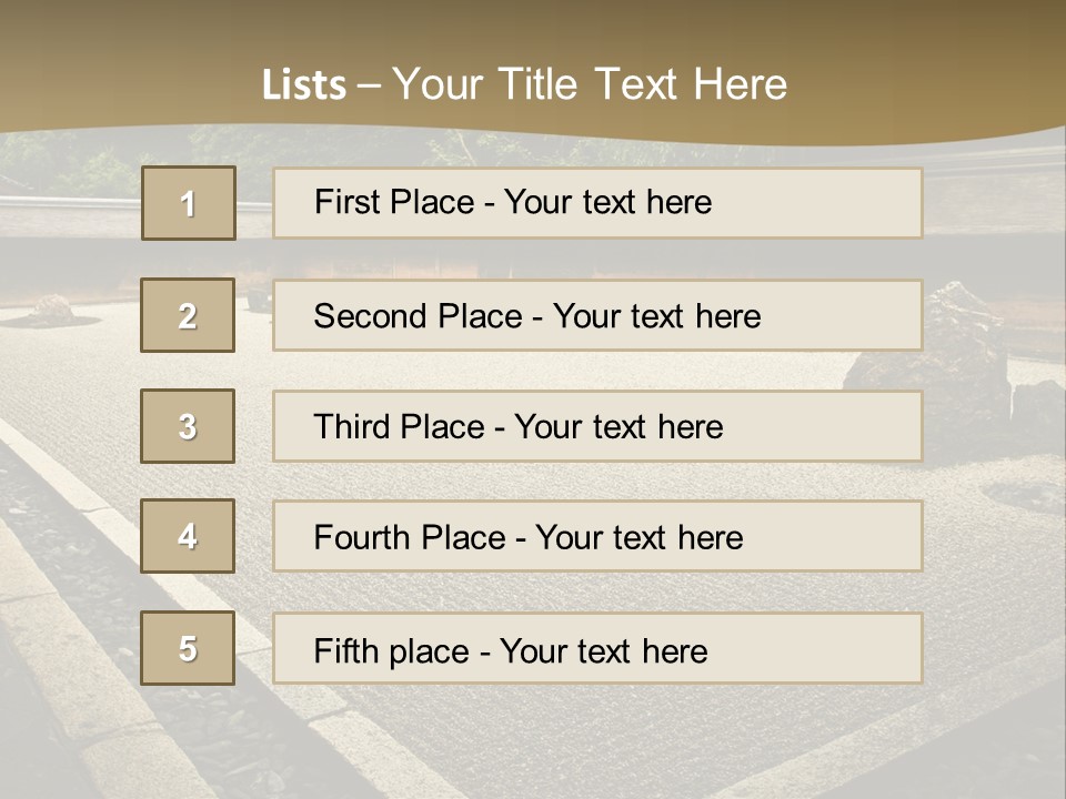 A Japanese Garden With Rocks And Rocks On The Ground PowerPoint Template