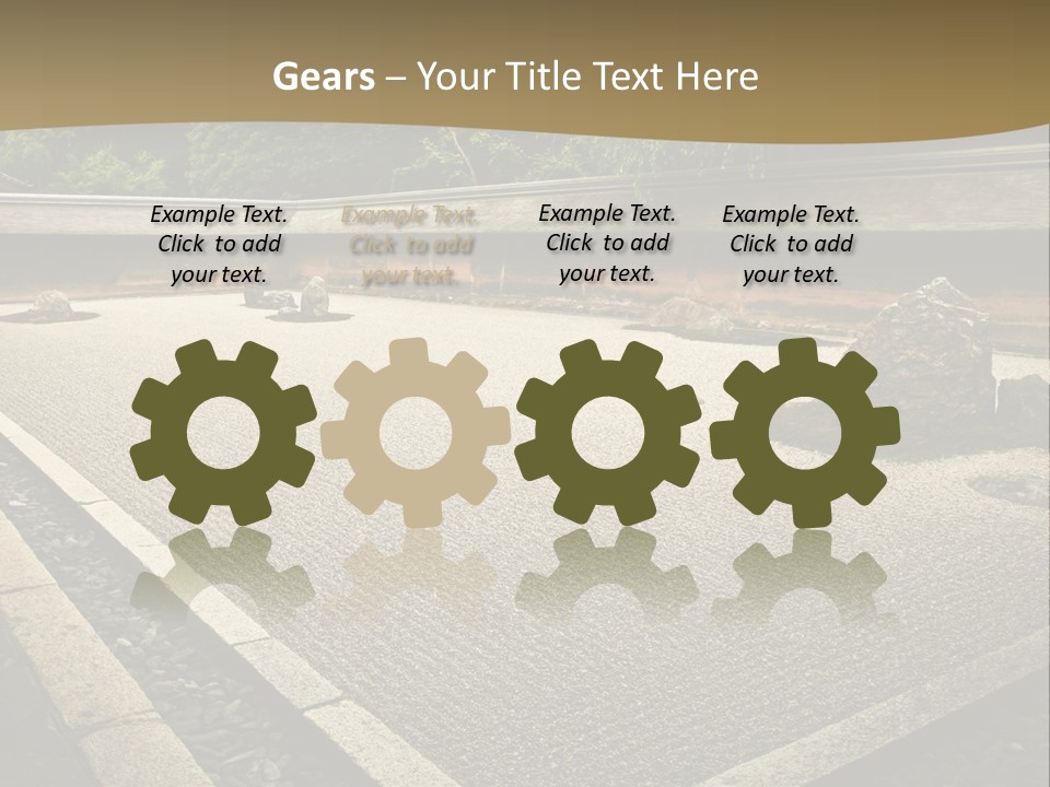 A Japanese Garden With Rocks And Rocks On The Ground PowerPoint Template