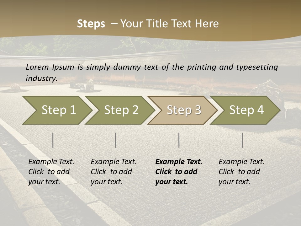 A Japanese Garden With Rocks And Rocks On The Ground PowerPoint Template