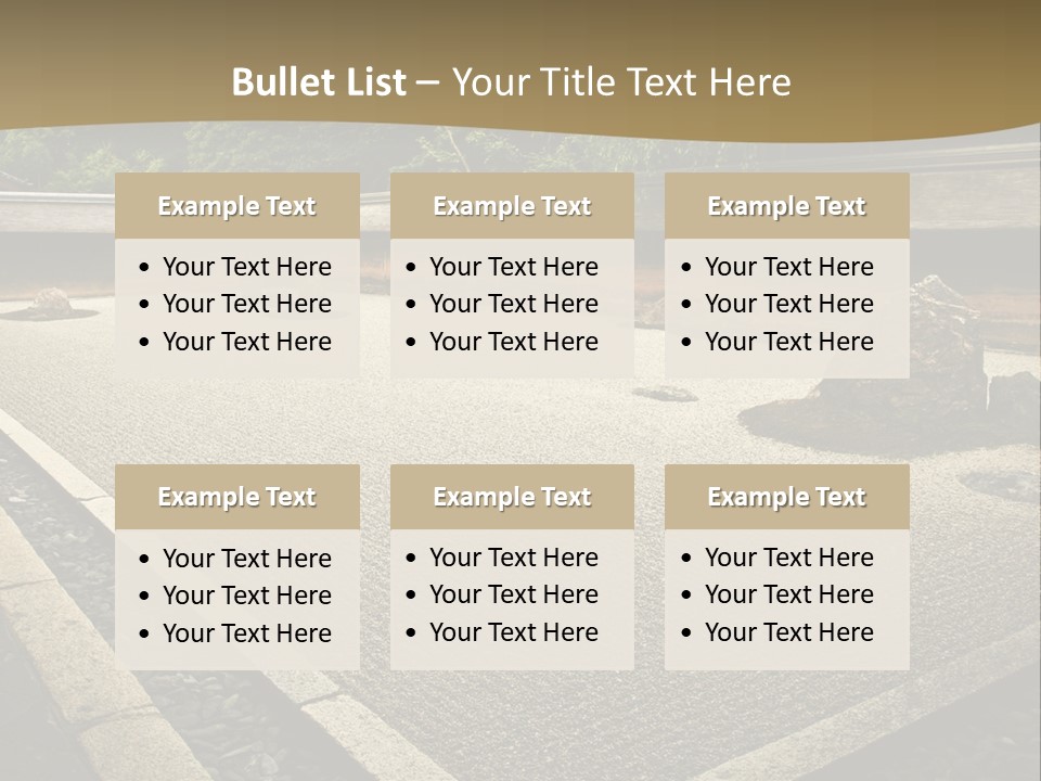 A Japanese Garden With Rocks And Rocks On The Ground PowerPoint Template